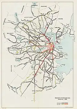 1925 Boston Elevated Railway map