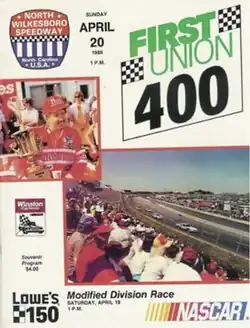 The 1986 First Union 400 program cover, featuring Neil Bonnett.