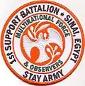 Souvenir patch for members of the 1st Support Battalion.