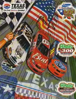 The 2002 Samsung/RadioShack 500 program cover, with artwork from Sam Bass.