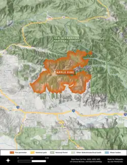 The footprint of the Apple Fire
