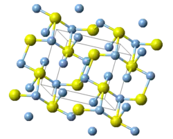 Ball-and-stick model of silver sulfide