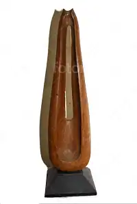 Wooden sculpture "Victory" created in teak wood in 1981