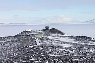 Looking south from the foot of Second Crater with Mount Discovery in the background