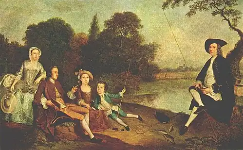 A Family of Anglers (perhaps the Swaine Family of Fencroft, Cambridgeshire) (1749)