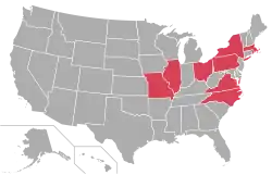 Location of teams in {{{title}}}