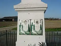 Detail of plaques on the War Memorial.