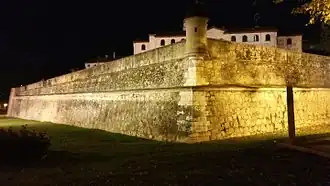 Night view of south-western curtain wall
