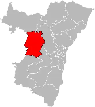Situation of the canton of Saverne in the department of Bas-Rhin