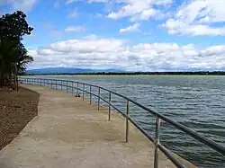 Baywalk view (Lico, San Rafael) of Angat Dam-River & Sierra Madre (Philippines)