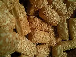 Sesame seed breadsticks
