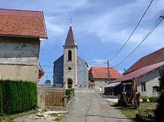 The church and surroundings in Bugny
