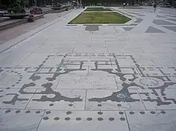 Floor plan of the Capitol Building inlaid in Freedom Plaza in 2006