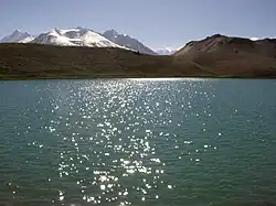 Chandra Taal reflecting evening sun