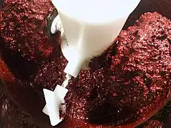 Cocoa turning into a paste in a melanger