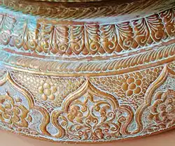 copper object with copper carbonate on its surface