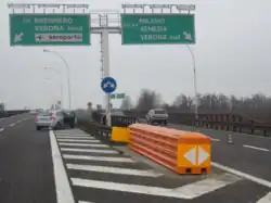 Crash Cushion on motorway