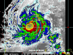 Infrared satellite animation of Amphan