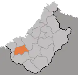 Map of Chagang showing the location of Kopung