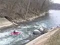 A winter day when the Potomac River was high enough to flood the final drop.