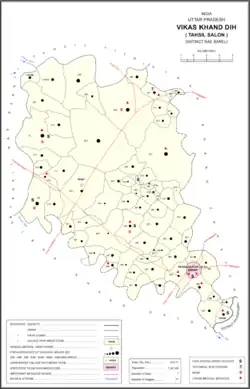 Map showing Thauri (#307) in Dih CD block