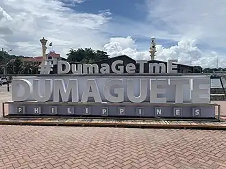 The popular "#DumaGetMe" Signage landmark located at Rizal Boulevard