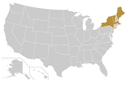 Location of teams in Eastern Collegiate Football Conference