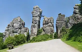 Externsteine seen from the southwest