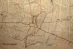 A Map from around 1800 showing the names of fields around the centre of the village