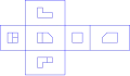 Image showing orthographic views located relative to each other in accordance with first-angle projection