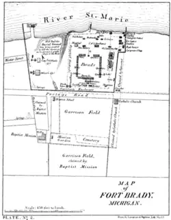 Map of Old Fort Brady, c. 1870