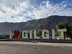 I Love Gilgit sign made to show patriotism towards the region