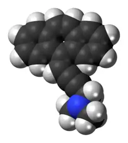 Space-filling model of the intriptyline molecule