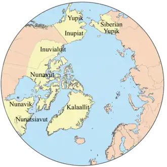 Map showing the members of the Inuit Circumpolar Conference.