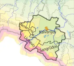 Map of Kalvarija Municipality