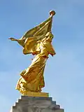 Figure of Columbia with the American Flag