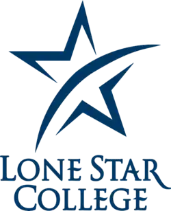 Logo of Lone Star College in a shape of Texas State with its approximate location