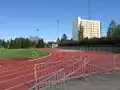 Stadium terracing area and running track