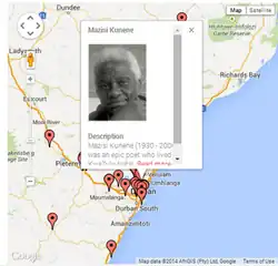 An author selected on the Literary Map on the project's website.