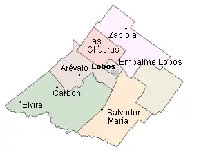 Borders of Partido de Lobos