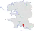 Concarneau's location in Finistère
