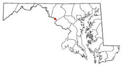 Location of Point of Rocks in Maryland