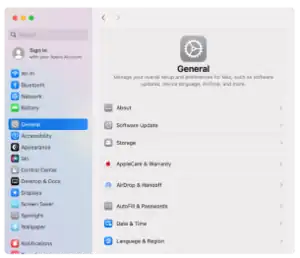 MacOS System Settings Screenshot on macOS Sequoia