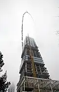 “Magic Beans” 2013. Sculpture with 600 used neckties and a crane, 150m.