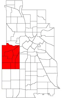 Location of Calhoun-Isles within the U.S. city of Minneapolis