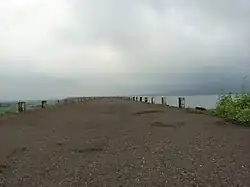 The road along the top of the dam