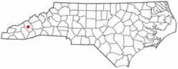 Location of Lake Junaluska, North Carolina