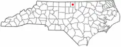 Location of Roxboro, North Carolina