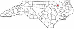 Location of Scotland Neck, North Carolina