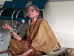 Neela Bhagwat singing at Indian Languages Mela at TISS